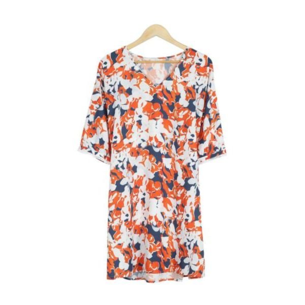 Groovy Print 3/4 Sleeve Min Dress